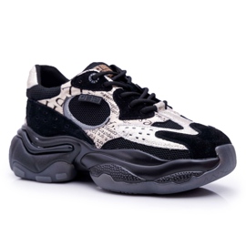 Női sportcipő Big Star, Daniel Lopez, fekete és arany FF274A524 sárga