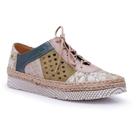 Női Brogues Maciejka bőr zöld 03339-09