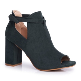 Vinceza Női csizma Szandál sarkán Nyitott lábujjak Zöld szürke