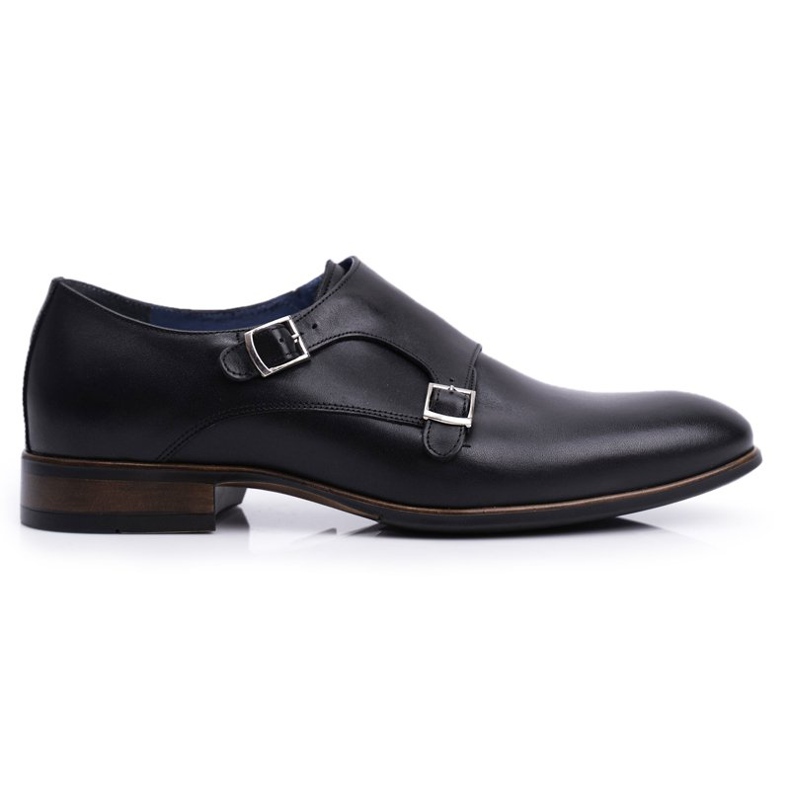 Férfi bőr Brogues Monk Nikopol Black 1720 fekete
