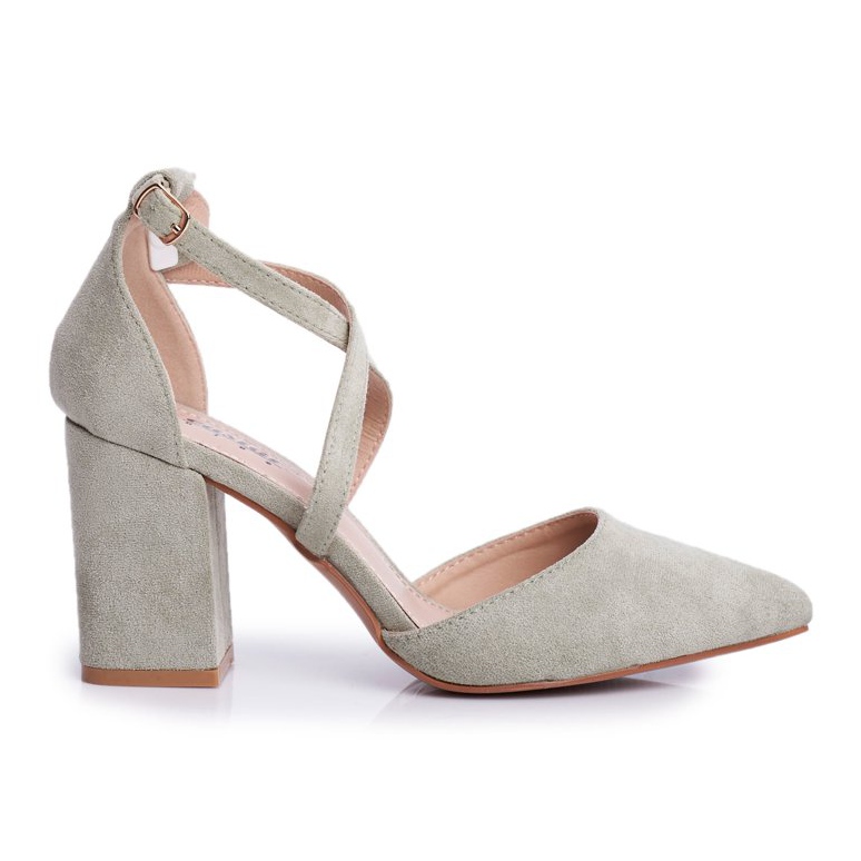 PS1 Női szivattyúk sarkon Spitz zöld forgalommal sokszínű