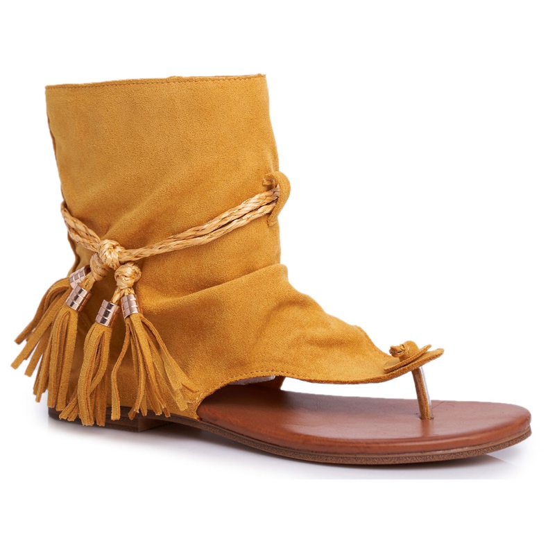 PS1 Női szandál Papucs szárral Sárga SL1011 Madrit