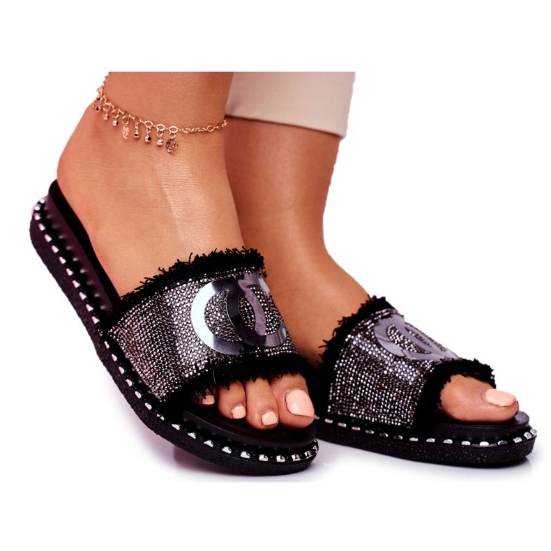 PS1 Fekete -völgyi női papucs kristályokkal