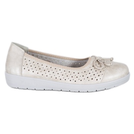 SHELOVET Áttört balerina a platformon aranysárga