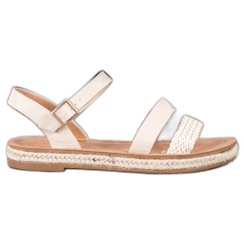 SHELOVET Fonott Eco bőr szandál barna