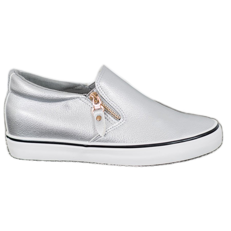 SHELOVET Szürke cipők cipzárral