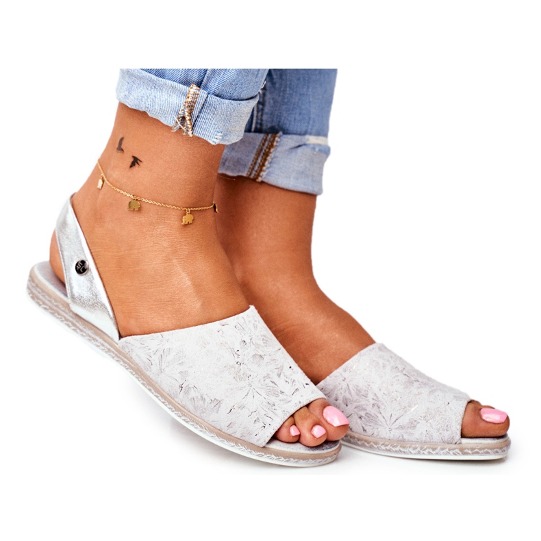 Női szandál Flat Sergio Leone Silver SK030 szürke