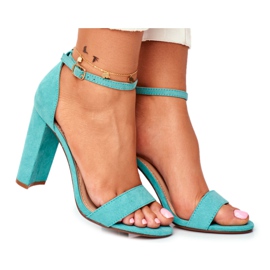 ADY Női szandál sarkán Suede Green Anastasie zöld