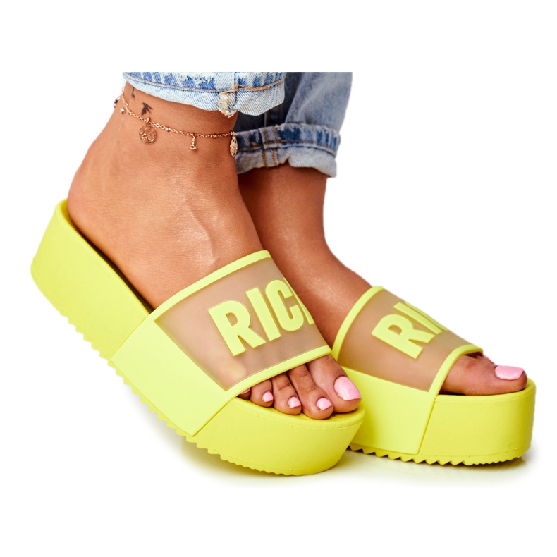 PS1 Női papucs a platformon Sárga gazdag