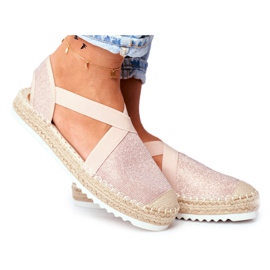 ADY Női espadrilles kivágott Pink Glitter motívummal rózsaszín ADY Női espadrilles kivágott Pink Glitter motívummal rózsaszín