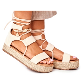 Női espadrilles a platformon Bézs Fuerta