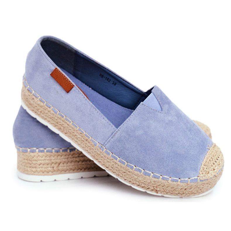 FRBS Női espadrillák a kék La Playa lenvászon platformon