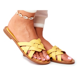 FRJ Elegáns női papucs sárga Mariah