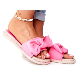 FRJ Női papucs íjjal Fukszia Neon Boldogság rózsaszín FRJ Női papucs íjjal Fukszia Neon Boldogság rózsaszín
