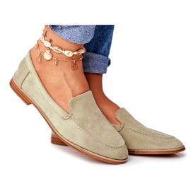 SEA Női Brogues Slip On Suede Green Twinky zöld