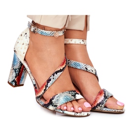 Női szandál magassarkúban Sergio Leone Red Snake SK870 piros sokszínű Női szandál magassarkúban Sergio Leone Red Snake SK870 piros sokszínű