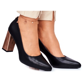 Női szivattyúk arany sarokon Sergio Leone fekete PB216