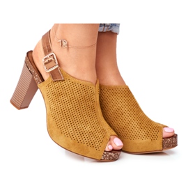 Női szandál magassarkúban Sergio Leone SK855 Yellow Senillo sárga Női szandál magassarkúban Sergio Leone SK855 Yellow Senillo sárga