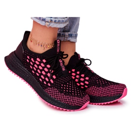 Női sportcipő Cipők Big Star Black Fuchsia FF274964 fekete rózsaszín