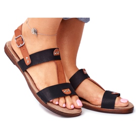 EVE Elegáns női szandál 20SD35-0307 Fekete Renna