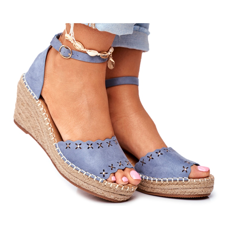 EVE Női szandál ékben Espadrilles Blue Sagittarius kék