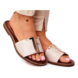 Elegáns női papucs bézs Nicole Dilmah