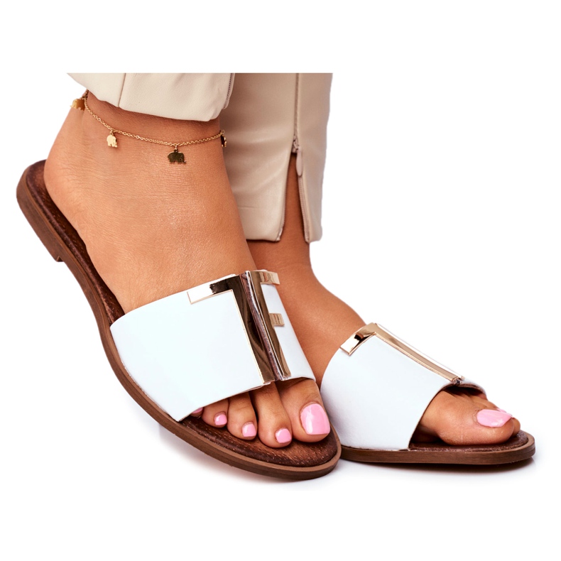 Elegáns női papucs Fehér Nicole Dilmah