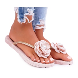 Női papucs Papucsok Bézs Virág Glitter Elenda