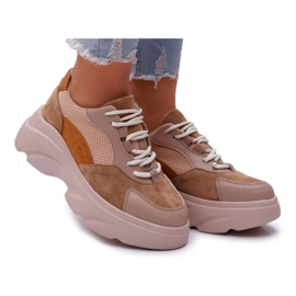 SEA Női sportcipő Vastag talpú teve Cardamon barna