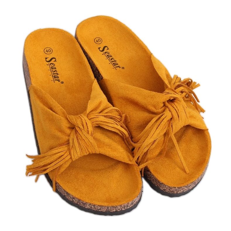 Női boho mézes papucs CK136P Sárga Női boho mézes papucs CK136P Sárga