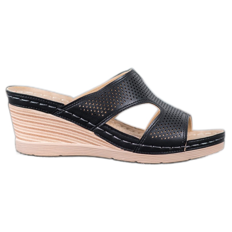 GOLL Könnyű ék papucs fekete