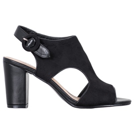 Weide Épített szandál velúrral fekete