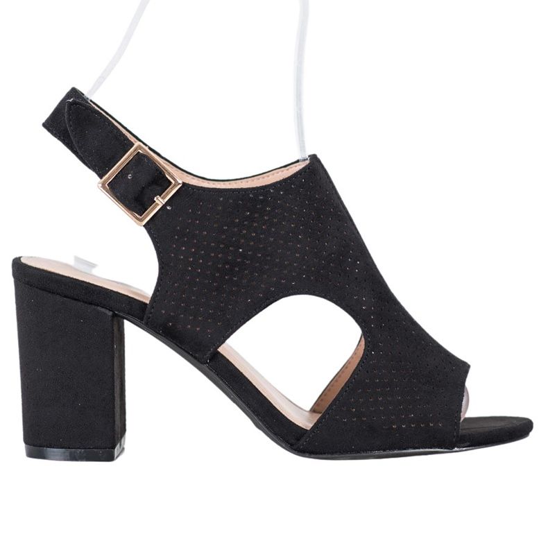 Small Swan Beépített áttört szandál fekete