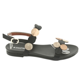 M.Daszyński Fekete szandál arany gyűrűvel Daszyński MR1958-1 sárga