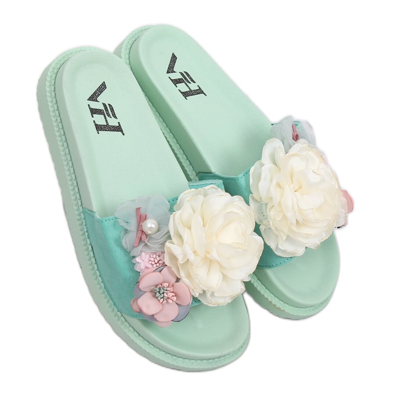 Mintás papucs magas talpú PT-109 Mint-on zöld