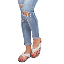 Fehér papucs parafa talppal 7872-PL Fehér