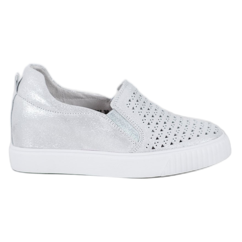 Filippo Bőr Slipons az ék szürke