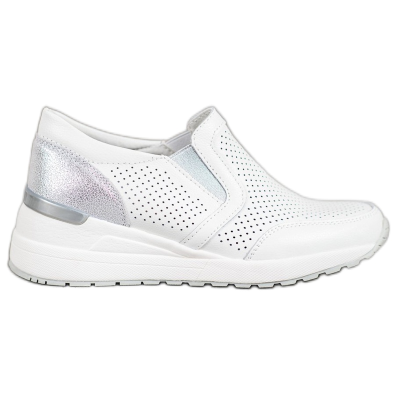 Filippo Áttört bőr slipons fehér szürke