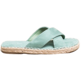 SHELOVET Kényelmes velúr papucs zöld SHELOVET Kényelmes velúr papucs zöld