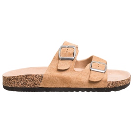 VINCEZA Csattal Papucs barna