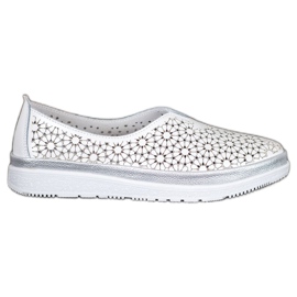 Filippo Bőr Slipons virágmintával fehér sárga Filippo Bőr Slipons virágmintával fehér sárga