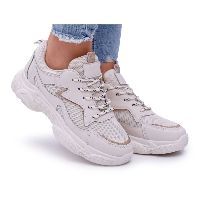 BUGO Női sportcipő Bézs csillogás Winchester