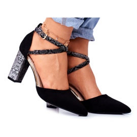 S.Barski Női szivattyúk sarkán kígyó fekete együtt sokszínű