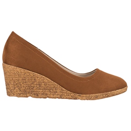 Goodin Velúr ék szivattyúk barna Goodin Velúr ék szivattyúk barna