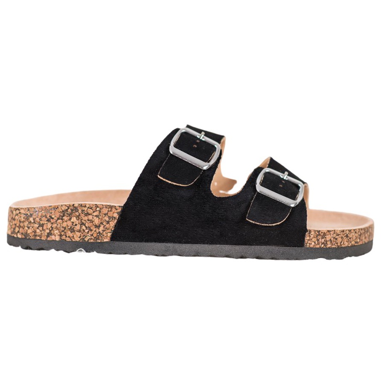 VINCEZA Csattal Papucs fekete