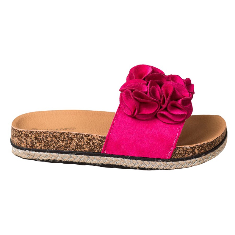 Kényelmes papucs virágokkal VINCEZA rózsaszín