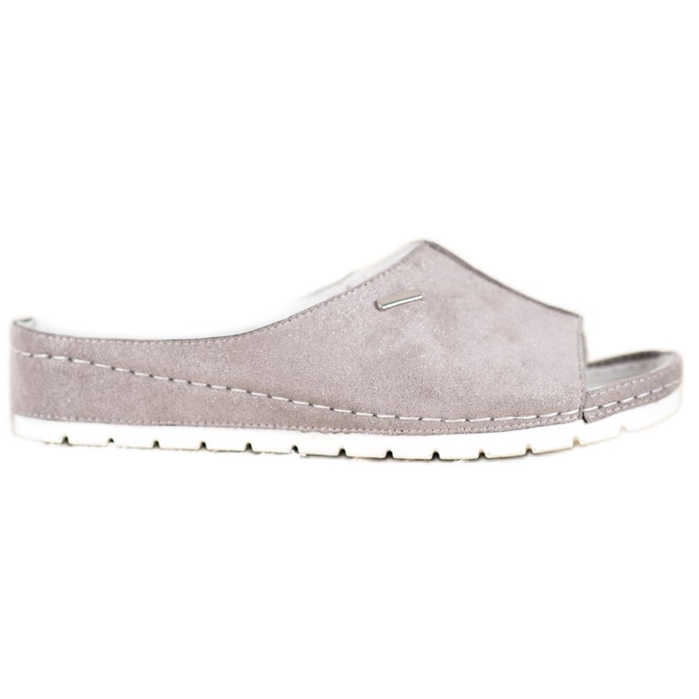 Kényelmes VINCEZA csillogó papucs szürke