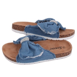 Vászon papucs a parafán BG60P Világoskék