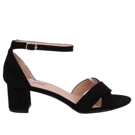 Fekete magas sarkú szandál F189P Fekete Fekete magas sarkú szandál F189P Fekete