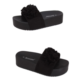 Fekete CK148P Fekete magas talpú papucs